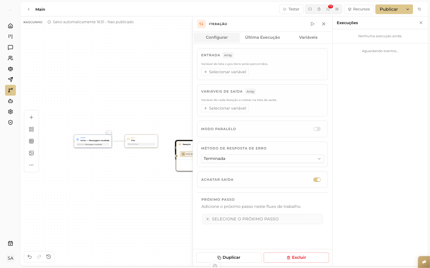 CAPTURAR: URL do webhook destacada no painel de configuração